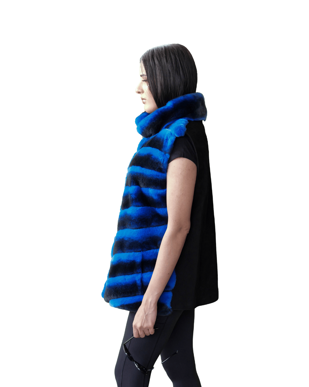 Electric Blue Vest With Suede