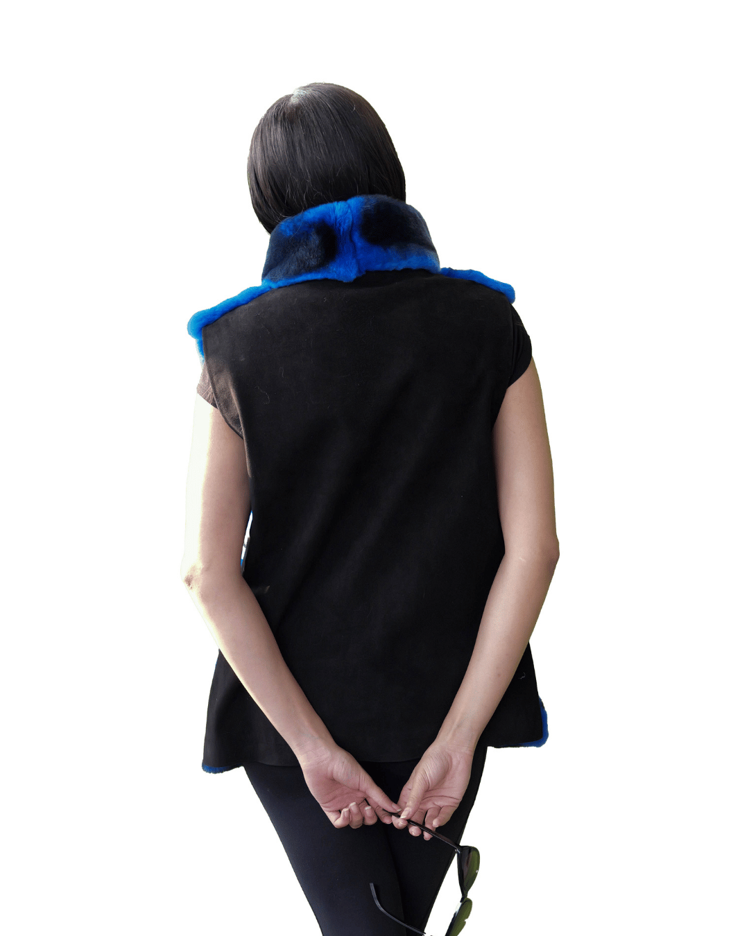 Electric Blue Vest With Suede