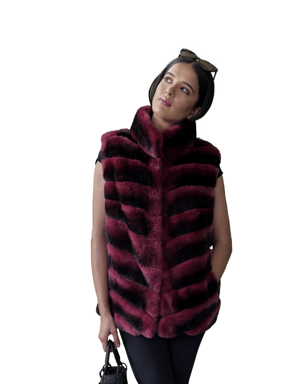 Wine Vest With Suede