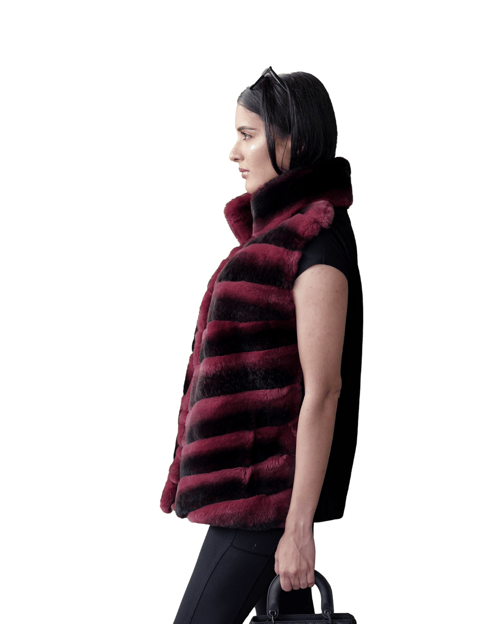 Wine Vest With Suede