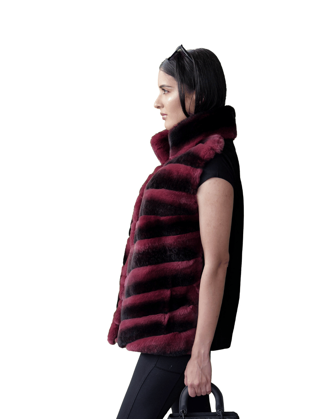 Wine Vest With Suede