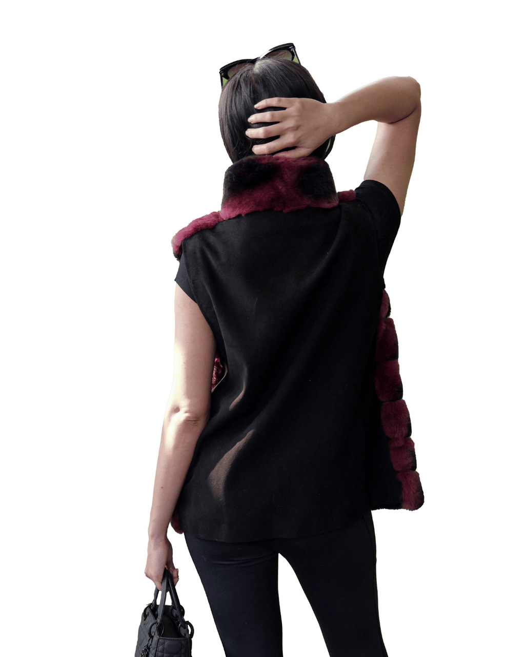 Wine Vest With Suede