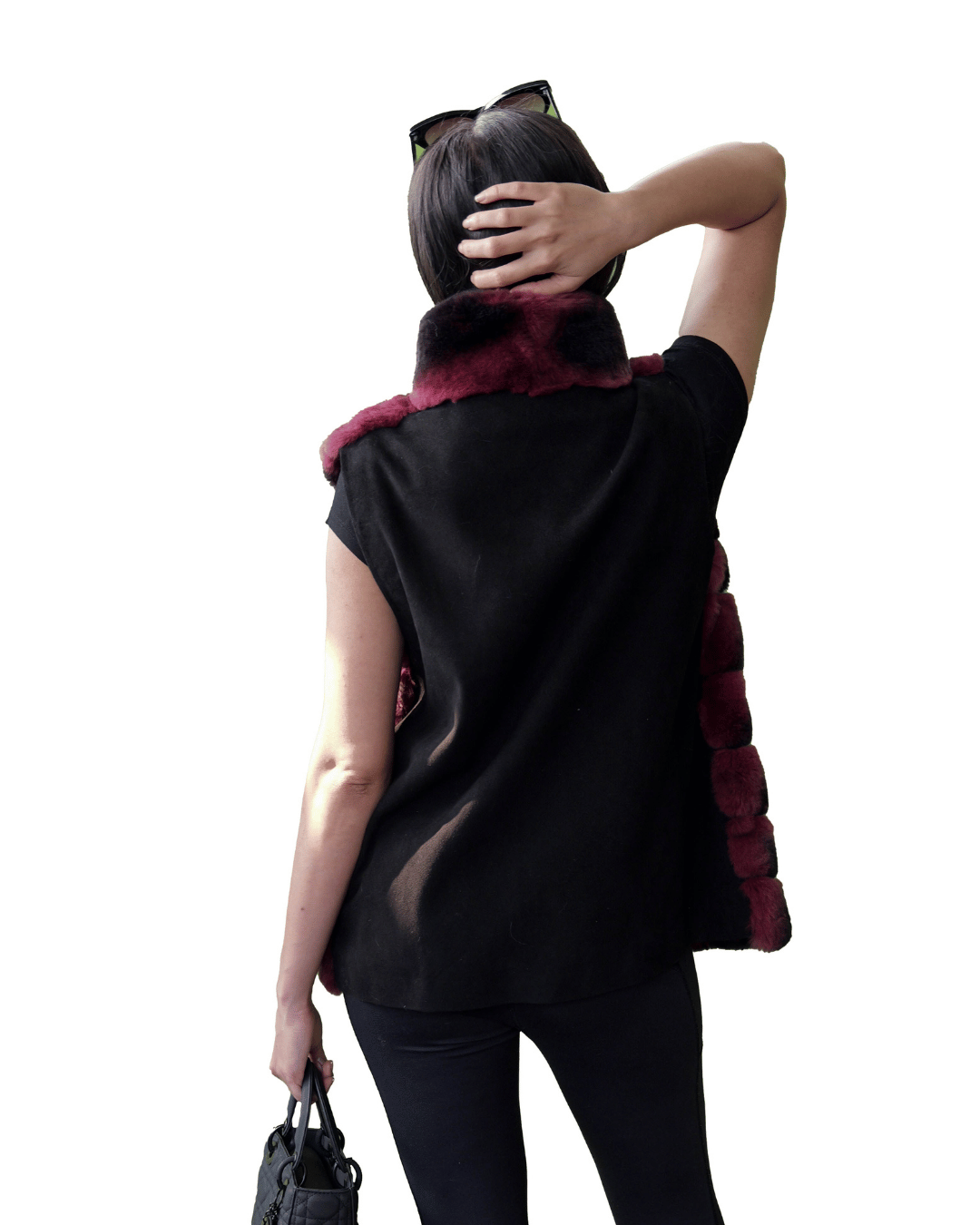 Wine Vest With Suede