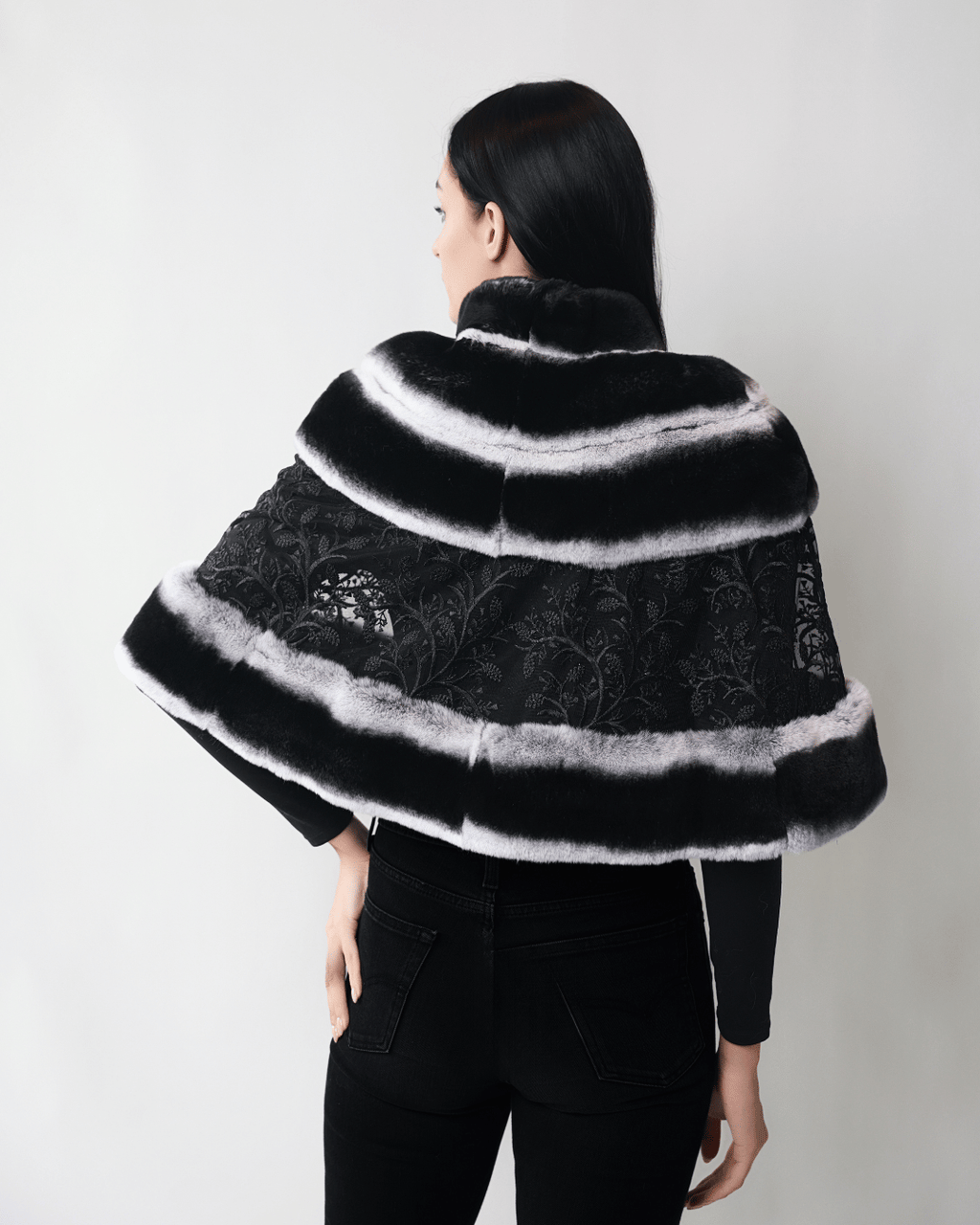 Grey Lace Cape