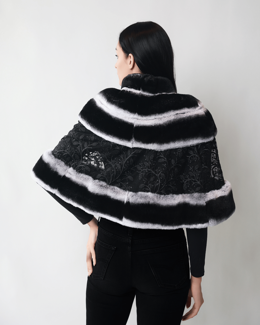 Grey Lace Cape
