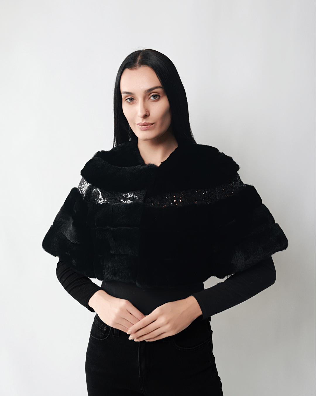 Black Short Bolero with Sequins