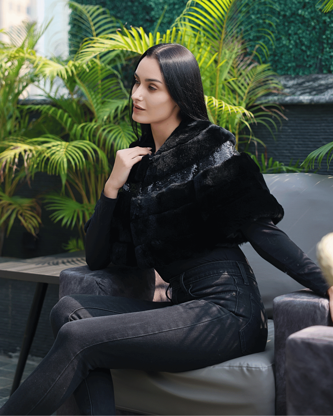 Black Short Bolero with Sequins